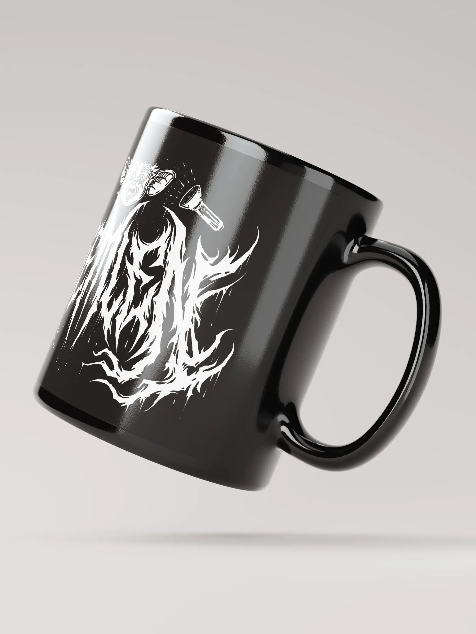 Black Glossy Mug - White Logo product image (3)