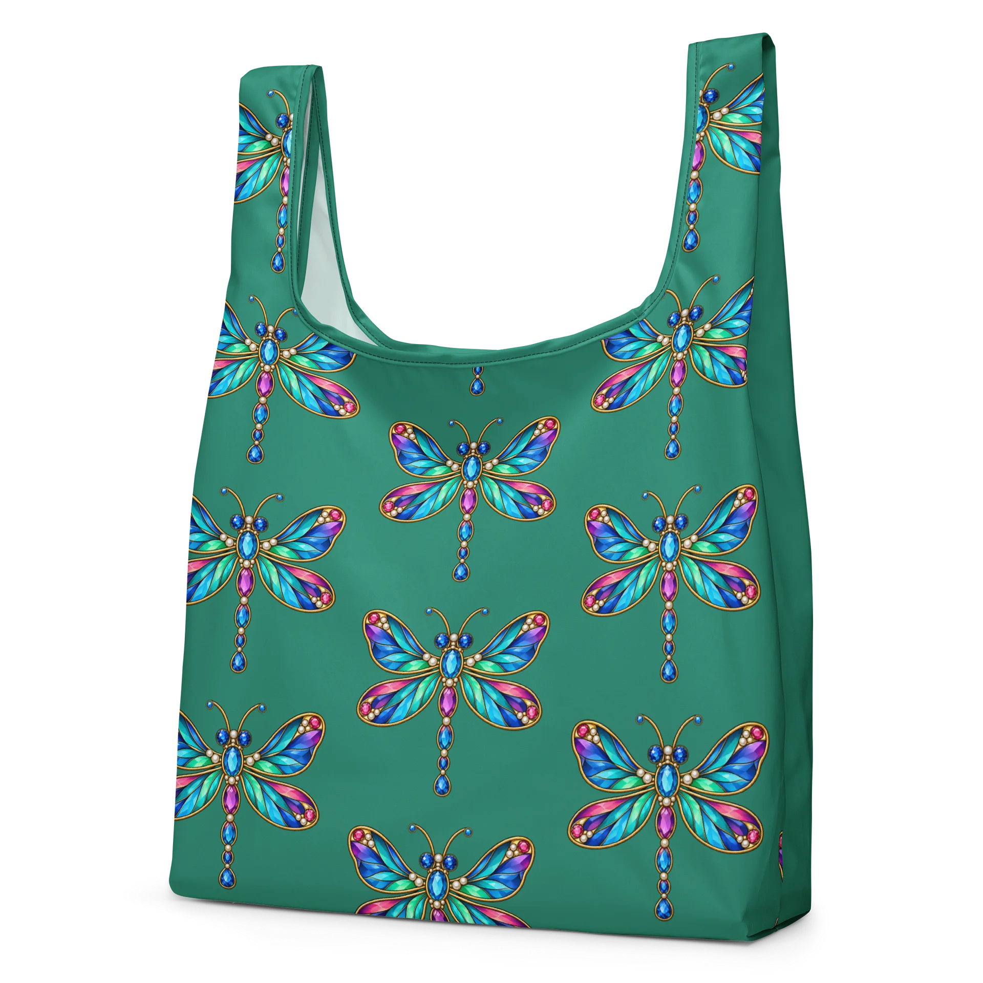 Teal Dragonfly Brooch Print Shopping Bag product image (2)