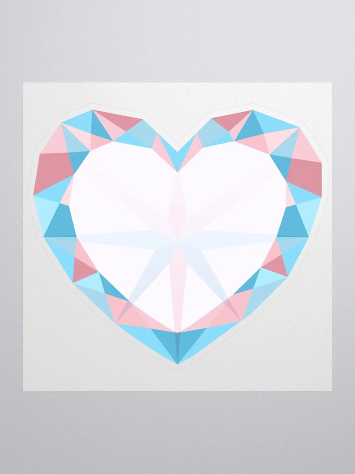 Crystal Pride Heart (Trans Pride) Cut Sticker product image (1)