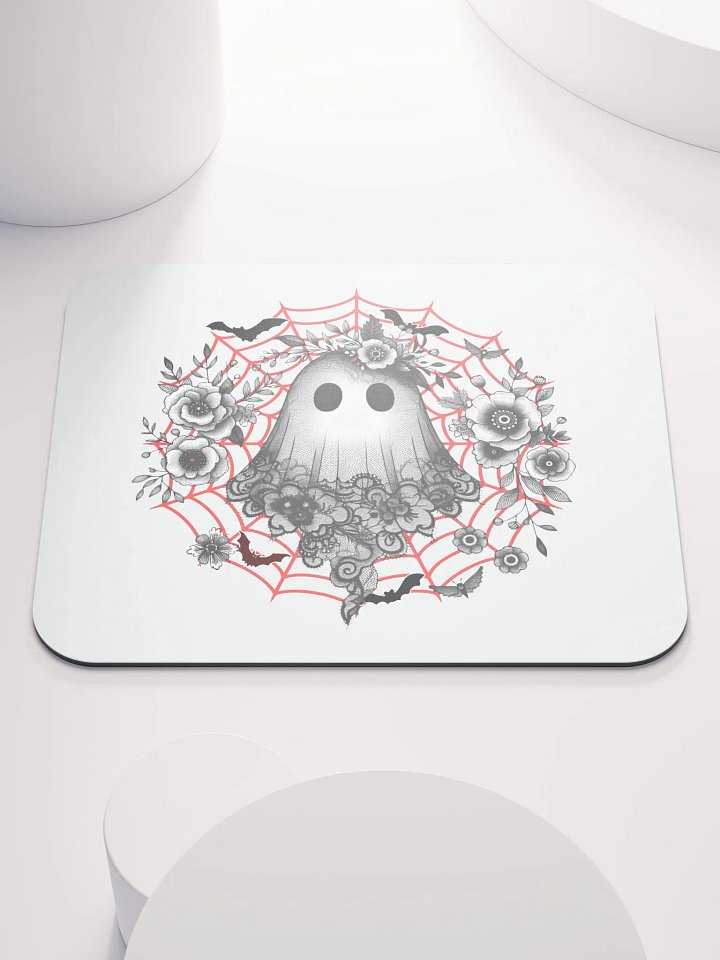 Lacey Ghost Gothic Floral Mouse Pad product image (1)
