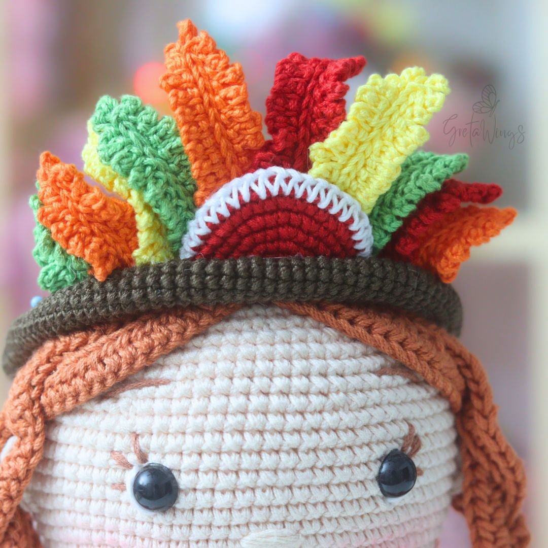 Patrón PDF de Muñeca Amigurumi Niña Nativa Americana – Tutorial de Crochet (Descarga Instantánea) product image (6)