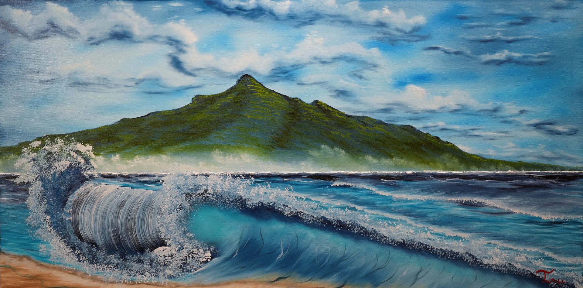 The Island of Serenity (Original) 24x48 Canvas (6 Year Anniversary) product image (1)