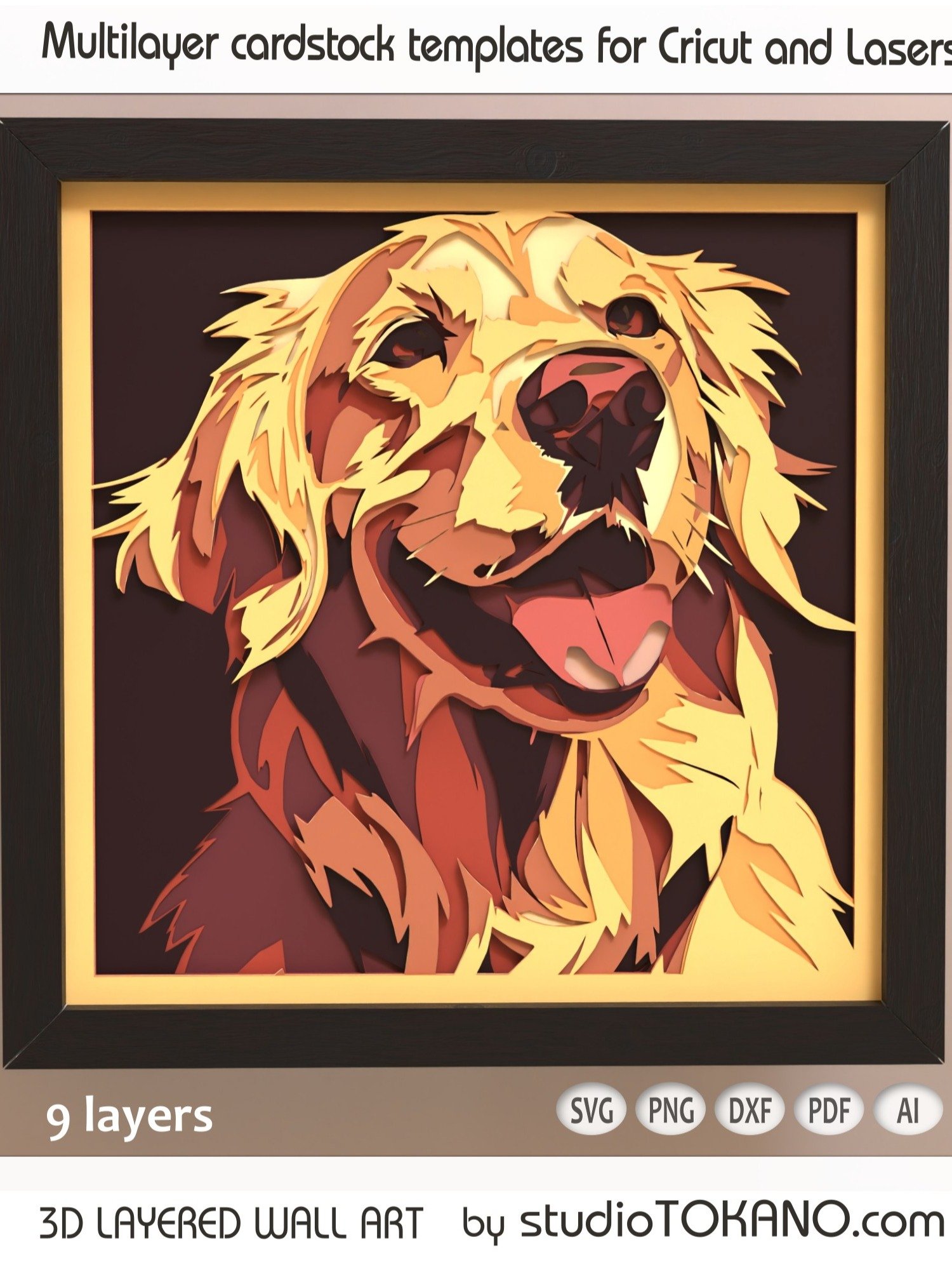 Dog bundle 3D layered files product image (4)