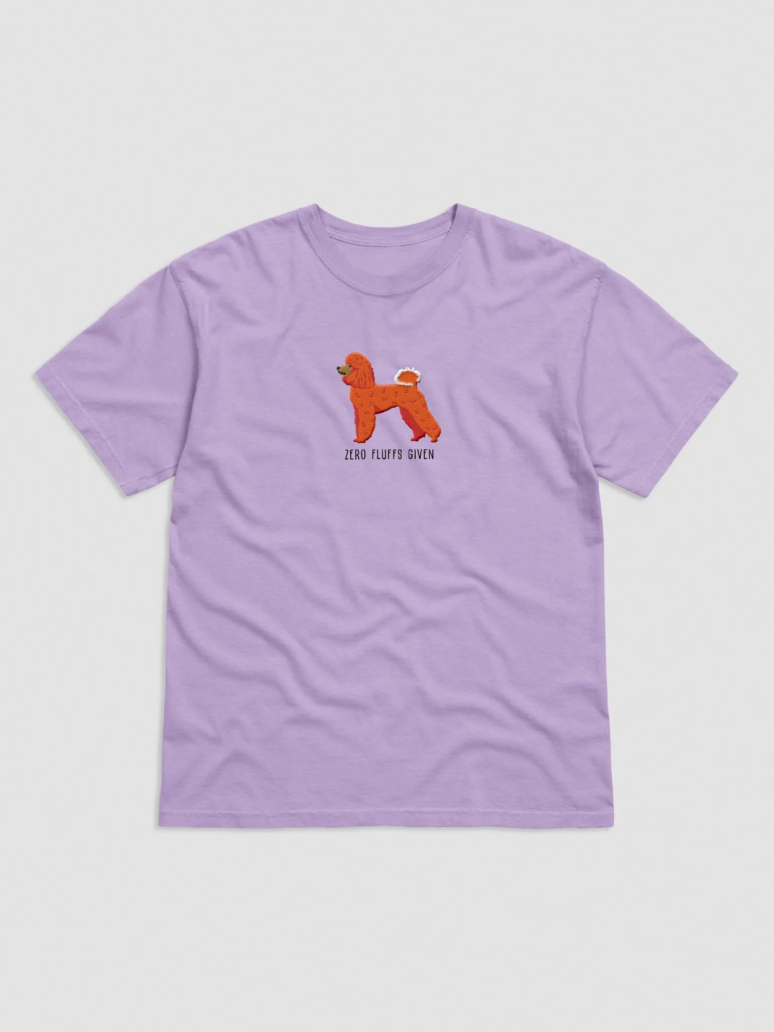 Zero Fluffs Given T-Shirt(Embroidered) of a Miniature Poodle(Red) product image (4)