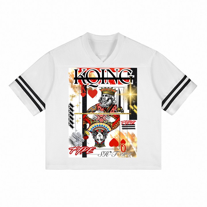 HERS KQING TYPE SHIT ,MESH JERSEY WHITE (FRONT & BACK DESIGN CLICK PIC) product image (1)
