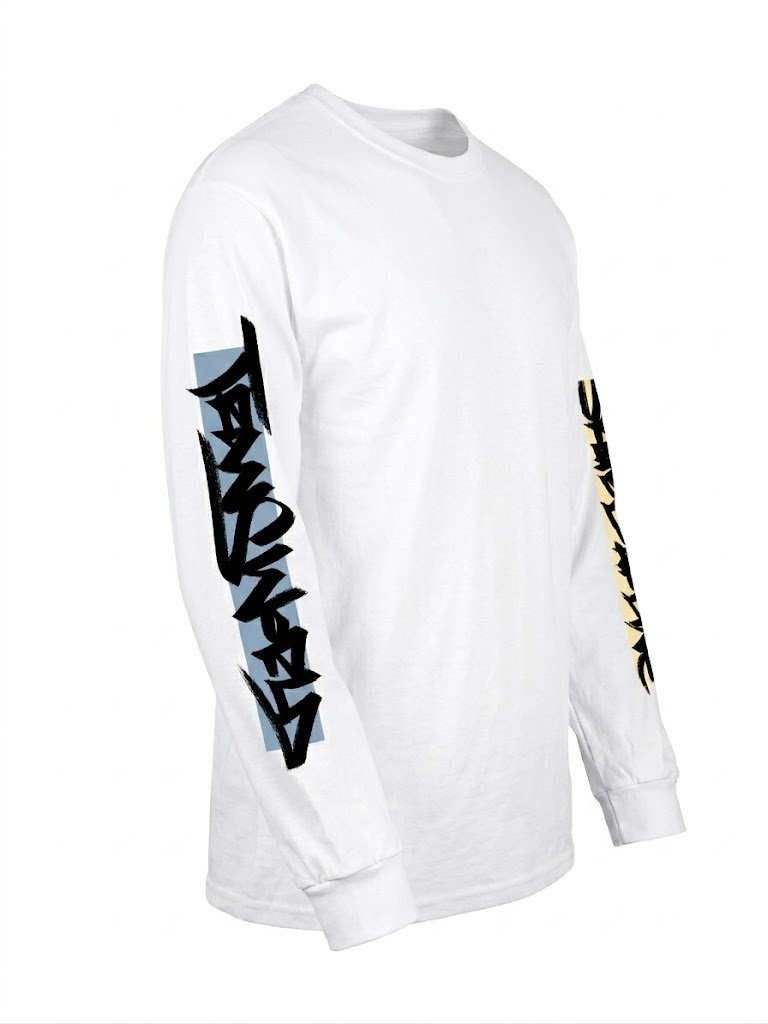 Eli Morgan Gesner Handstyle Longsleeve White T-Shirt product image (2)
