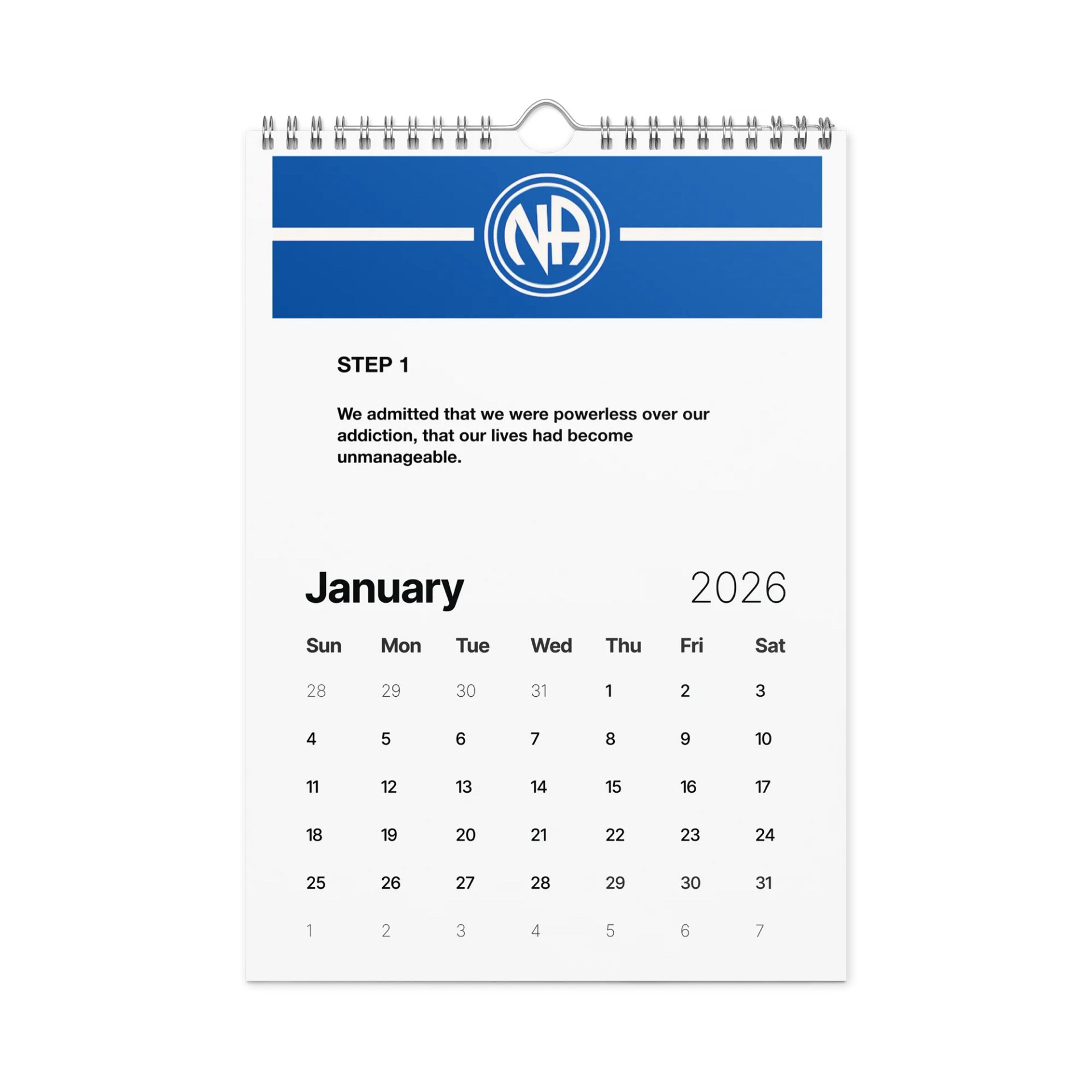 NA Basic Wall Calendar 2026 – Narcotics Anonymous Monthly Calendar for Planning & Recovery product image (2)