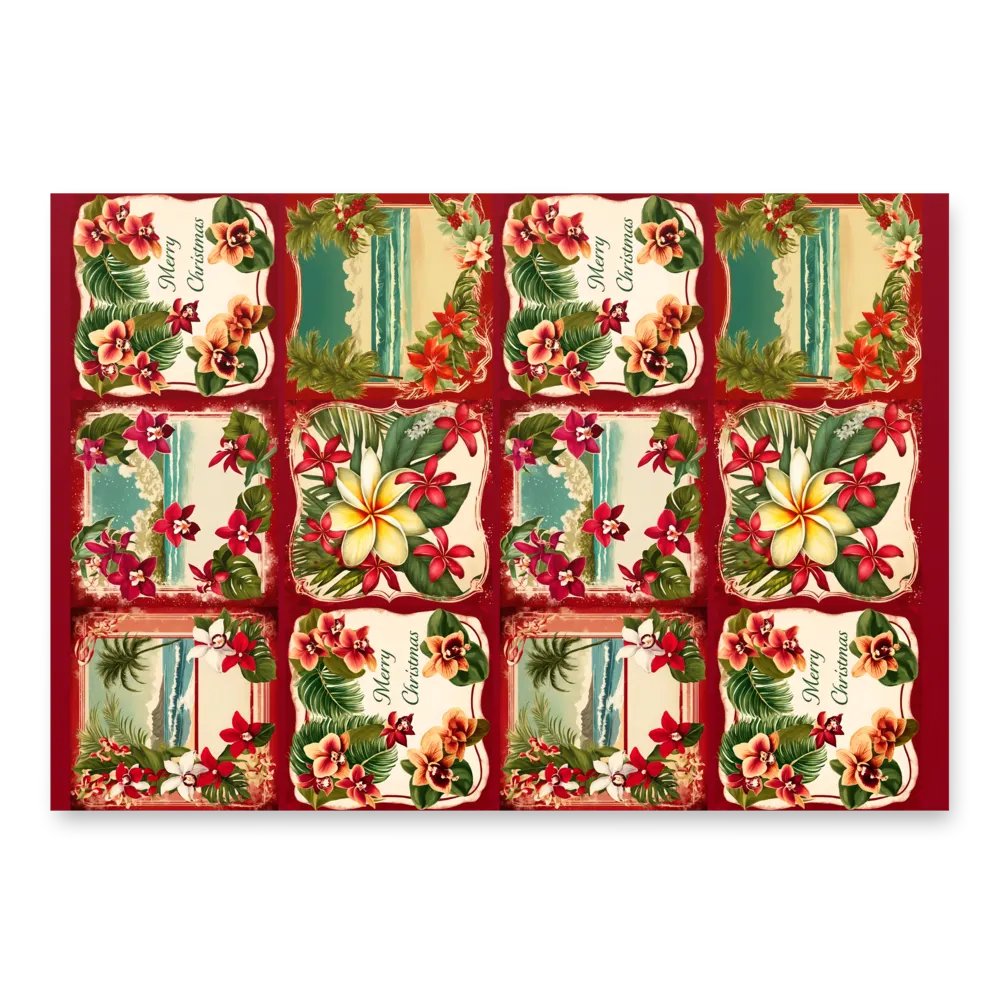 Vintage Tropical Christmas Wrapping Paper product image (2)