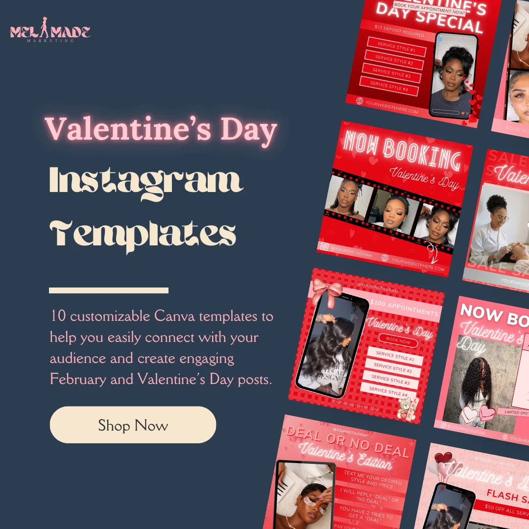 10 February Valentine's Day Canva Templates for Services Provider Promotions, Bookings, Appointments, etc product image (1)
