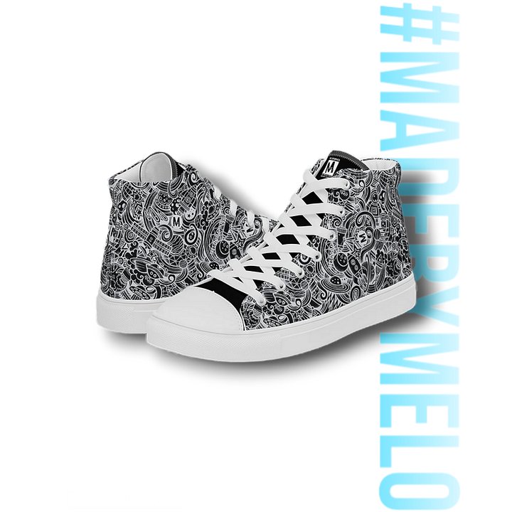 Dark Space Scribble - Men's High Tops | #MadeByMELO product image (1)