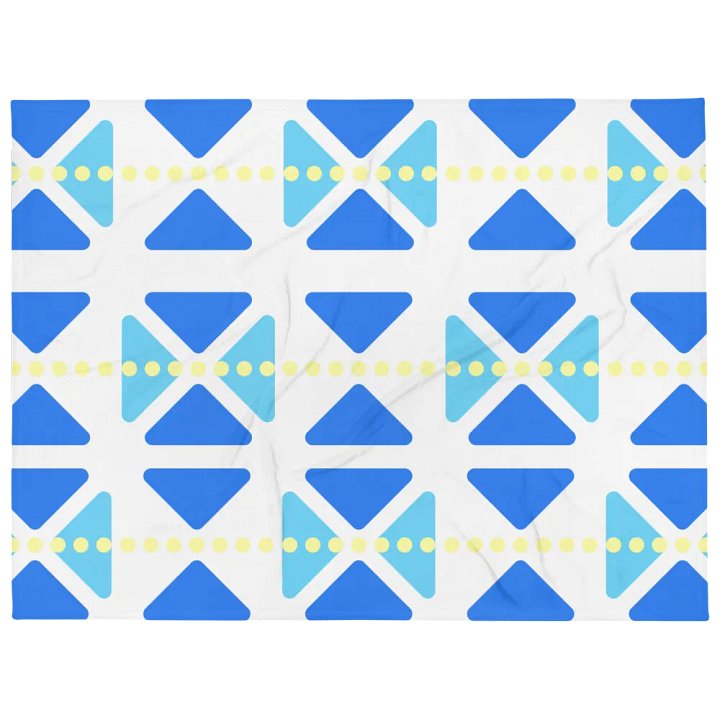 Blue Triangles And Yellow Dotted Lines Throw Blanket product image (1)