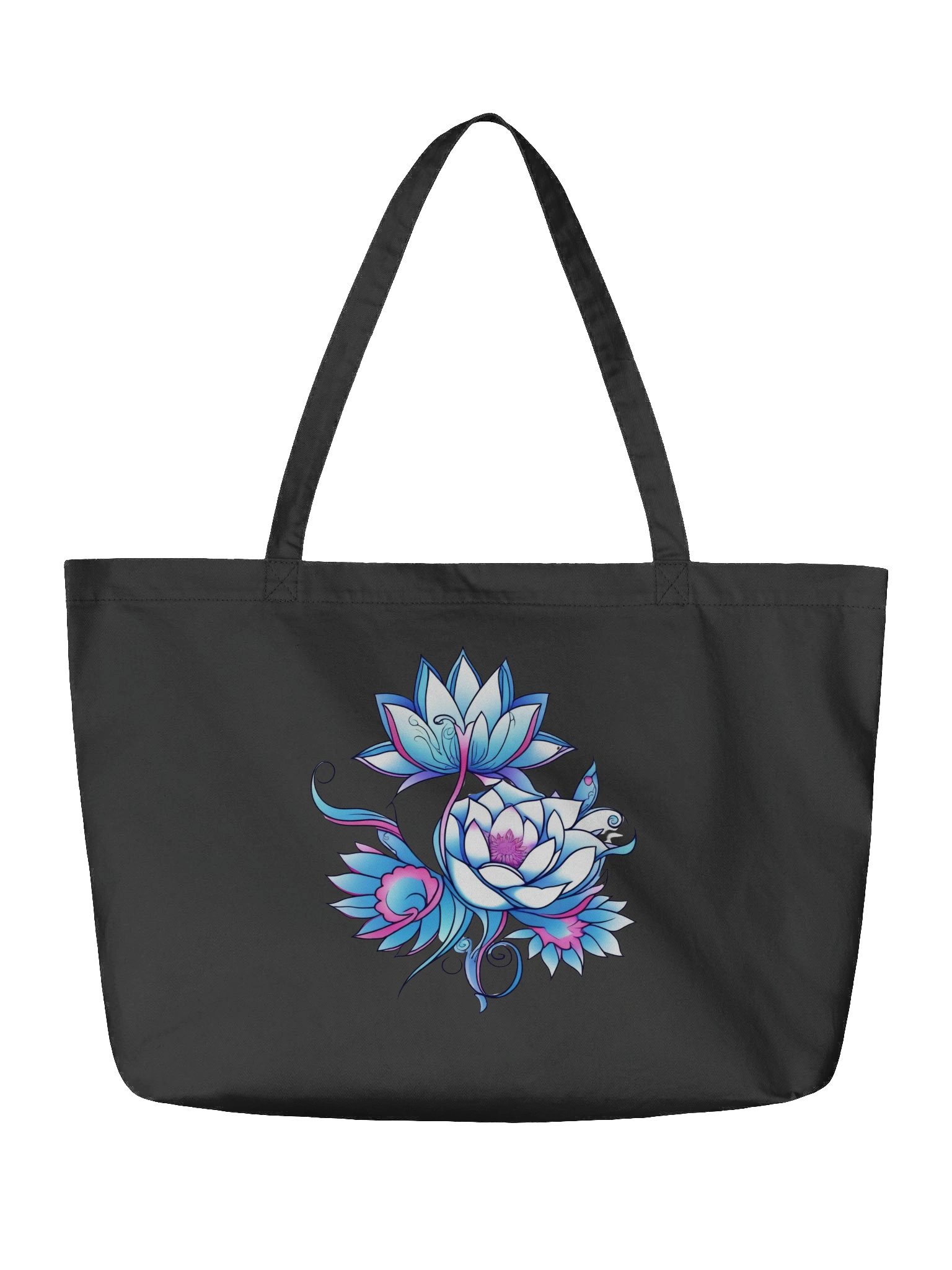Blue Lotus Blooms - Eco-conscious Organic Cotton Tote product image (3)