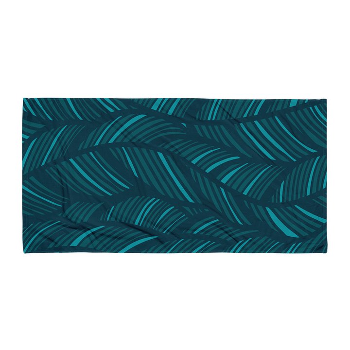 Teal Wave Abstract Beach Towel product image (1)