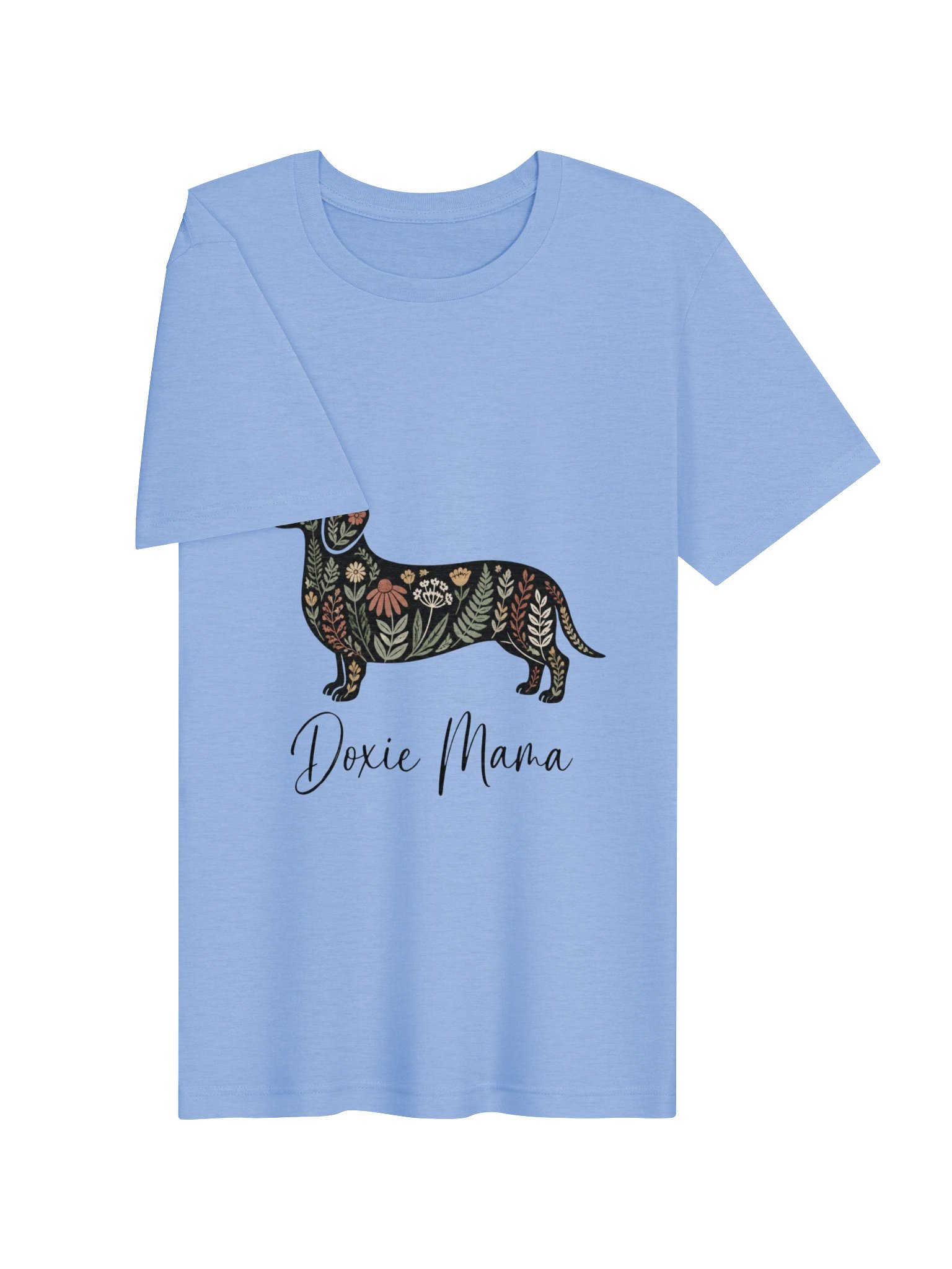 Floral Doxie Mama Shirt | Floral Dachshund T-Shirt product image (7)