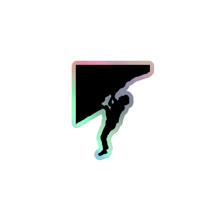 Man bouldering holographic sticker product image (1)