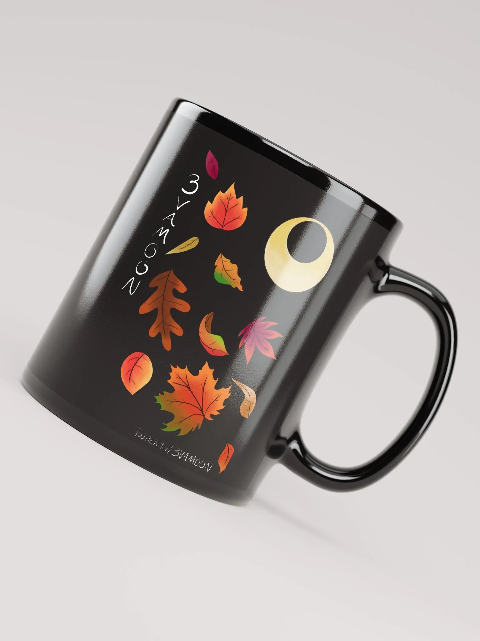 Autumn Leaves Moon Black Coffee Mug product image (7)