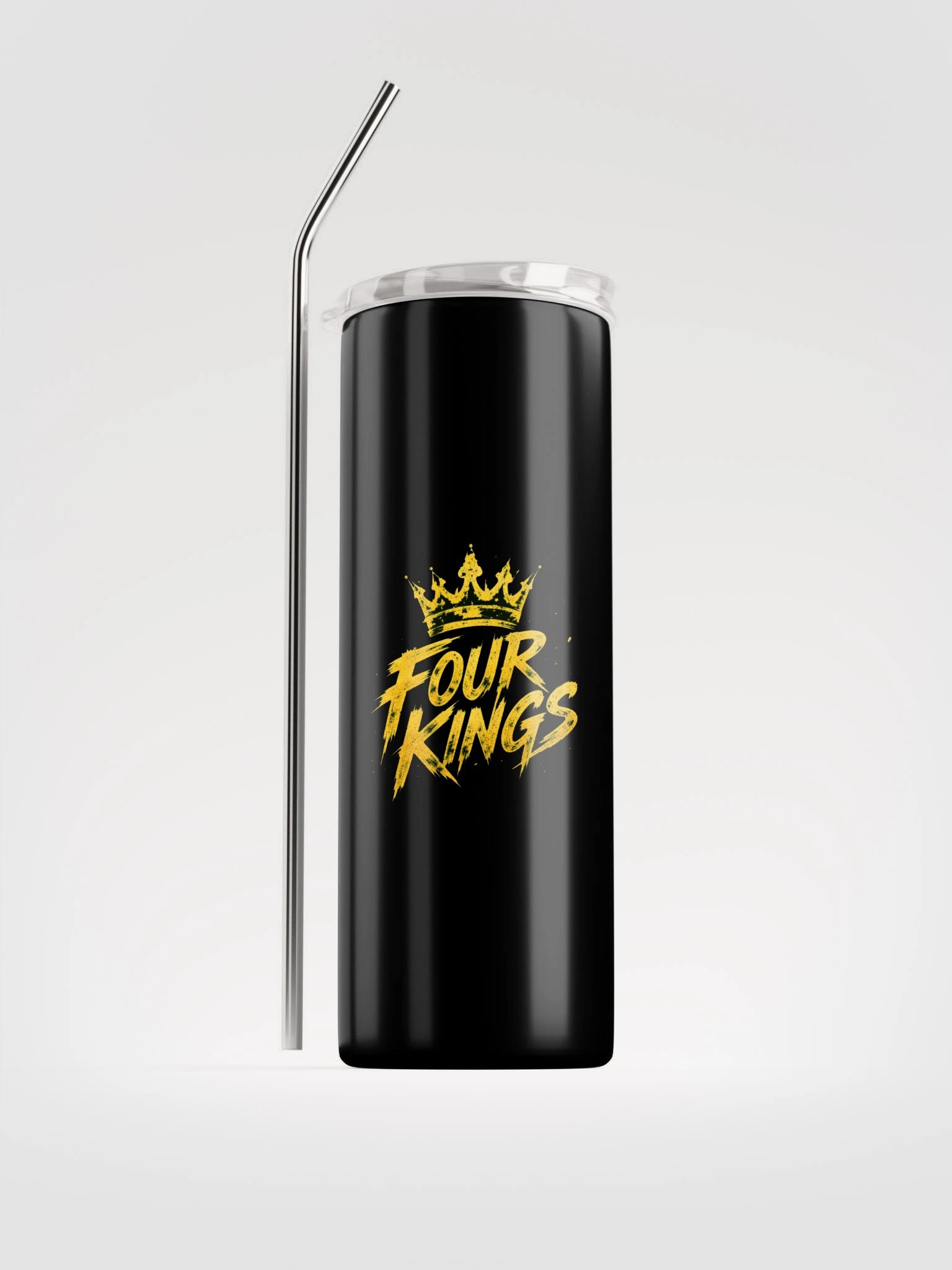 FOUR KINGS Stainless Steel Tumbler with a Straw product image (1)
