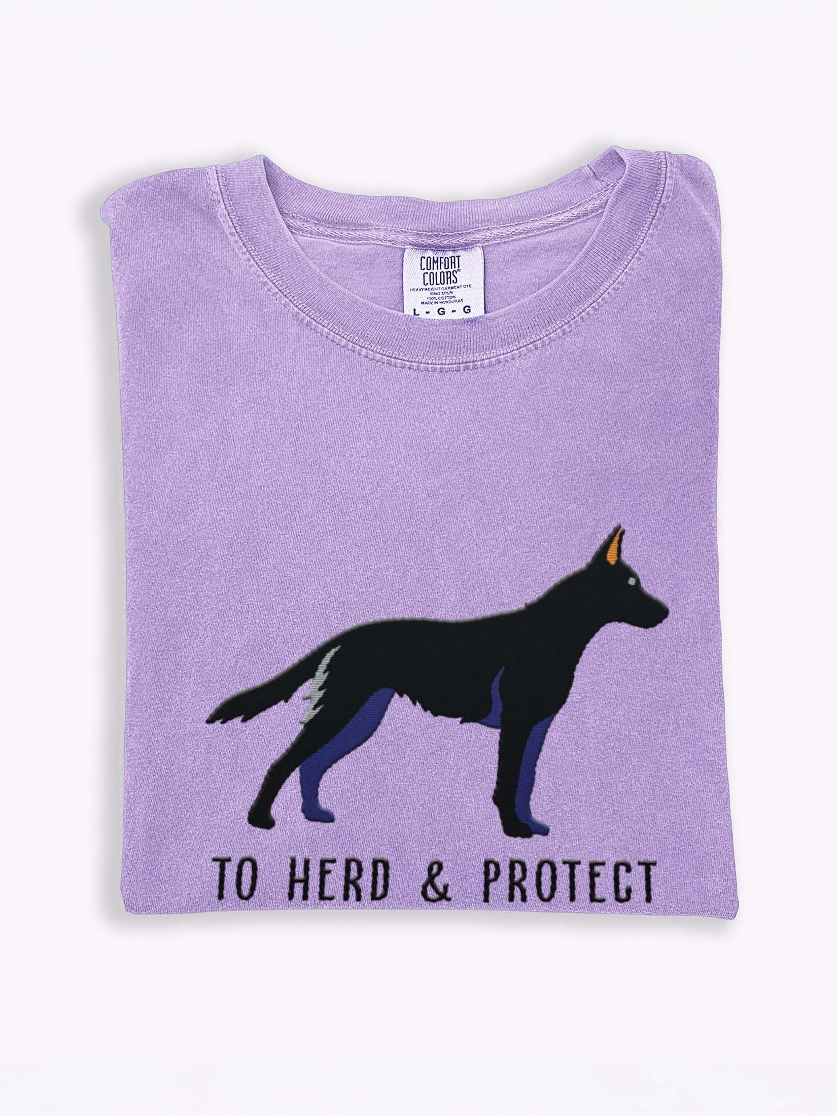 To Herd and Protect T-Shirt(Embroidered) of a Belgian Malinois(Black) product image (1)