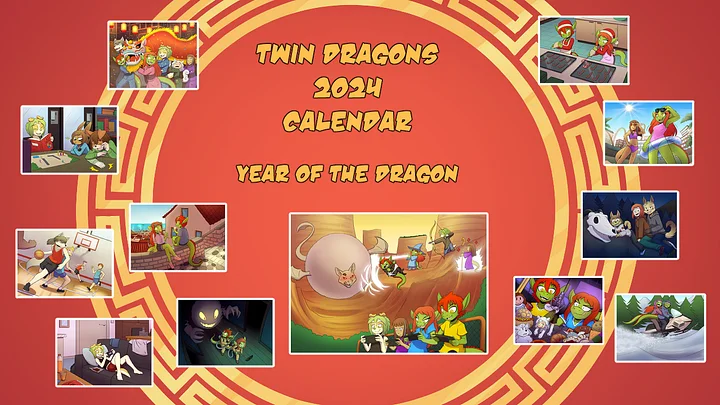 Twin Dragons 2024 Calendar (Physical) product image (1)