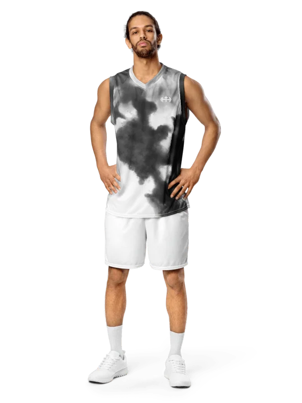 His House Performance V-Neck Muscle Tank - B&W Tie Dye product image (1)