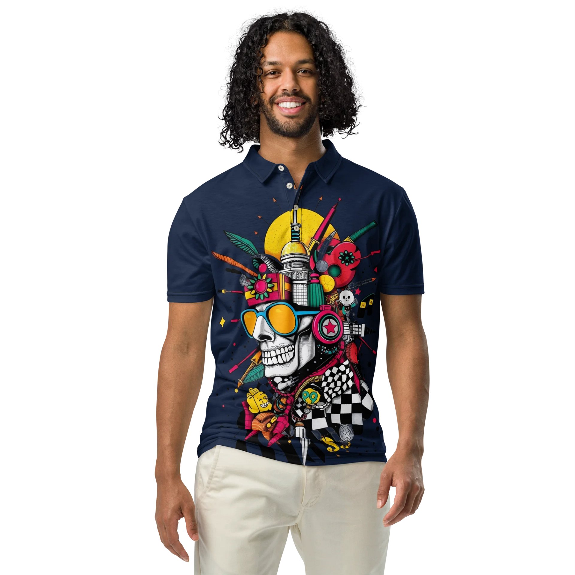 Vibrant Skull Soundwaves Polo product image (3)
