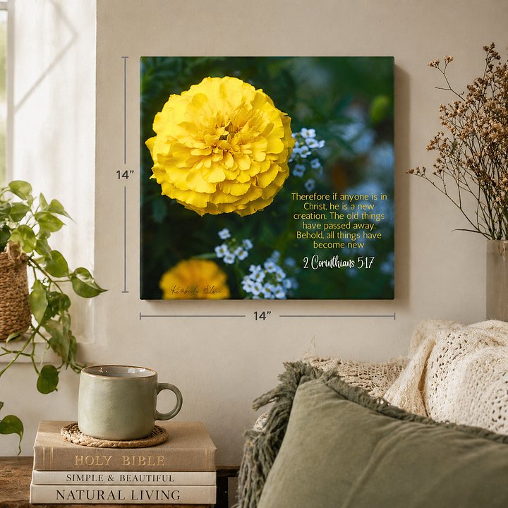 New Creation — Scripture Floral Canvas Print product image (1)