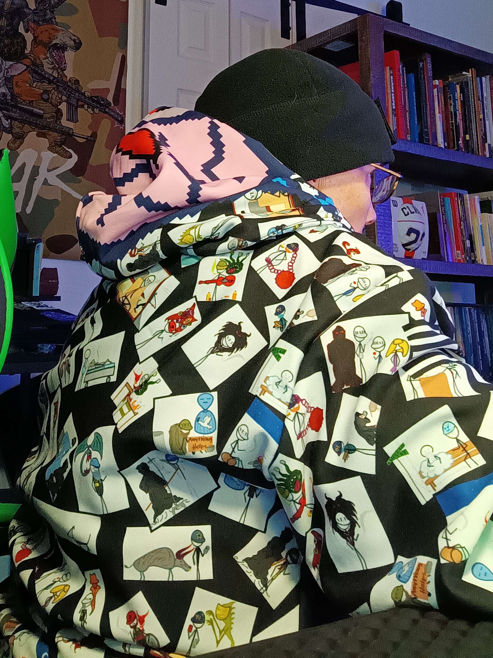 Stick Vet Comic Pannels Hoodie BLK product image (2)