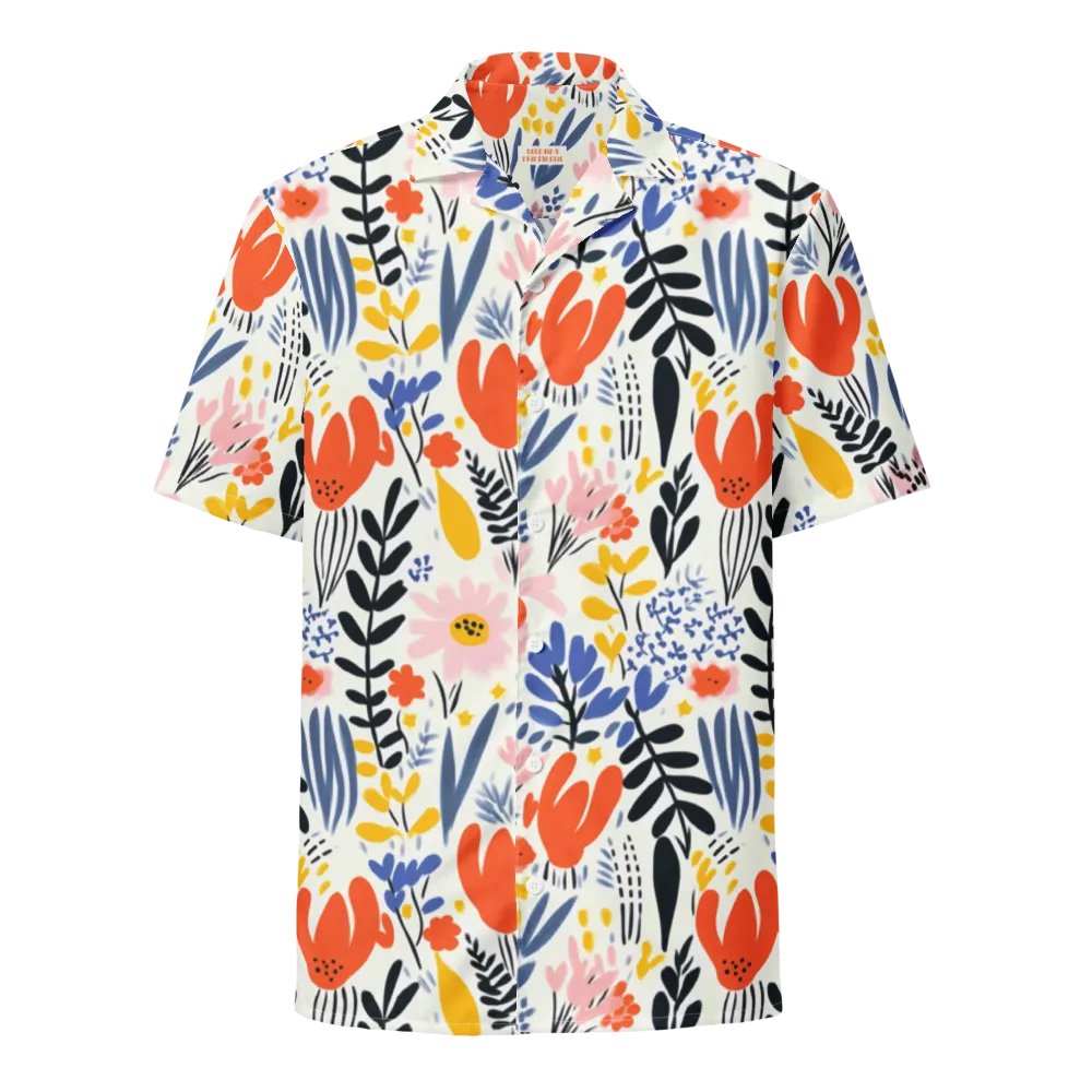 Retro Flowers Orange Hawaiian Shirt product image (1)