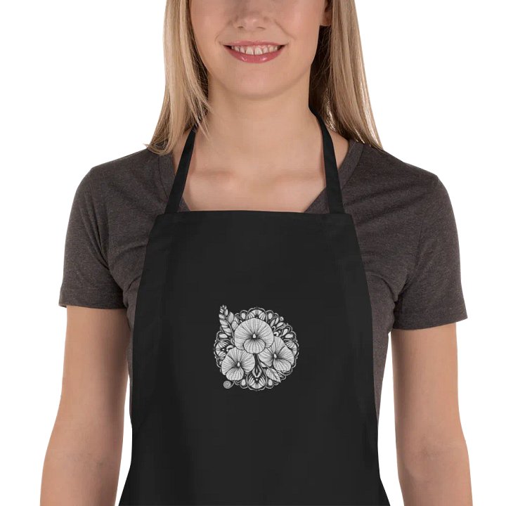 Floral Elegance Embroidered Apron |Ai Design flower mandala product image (1)