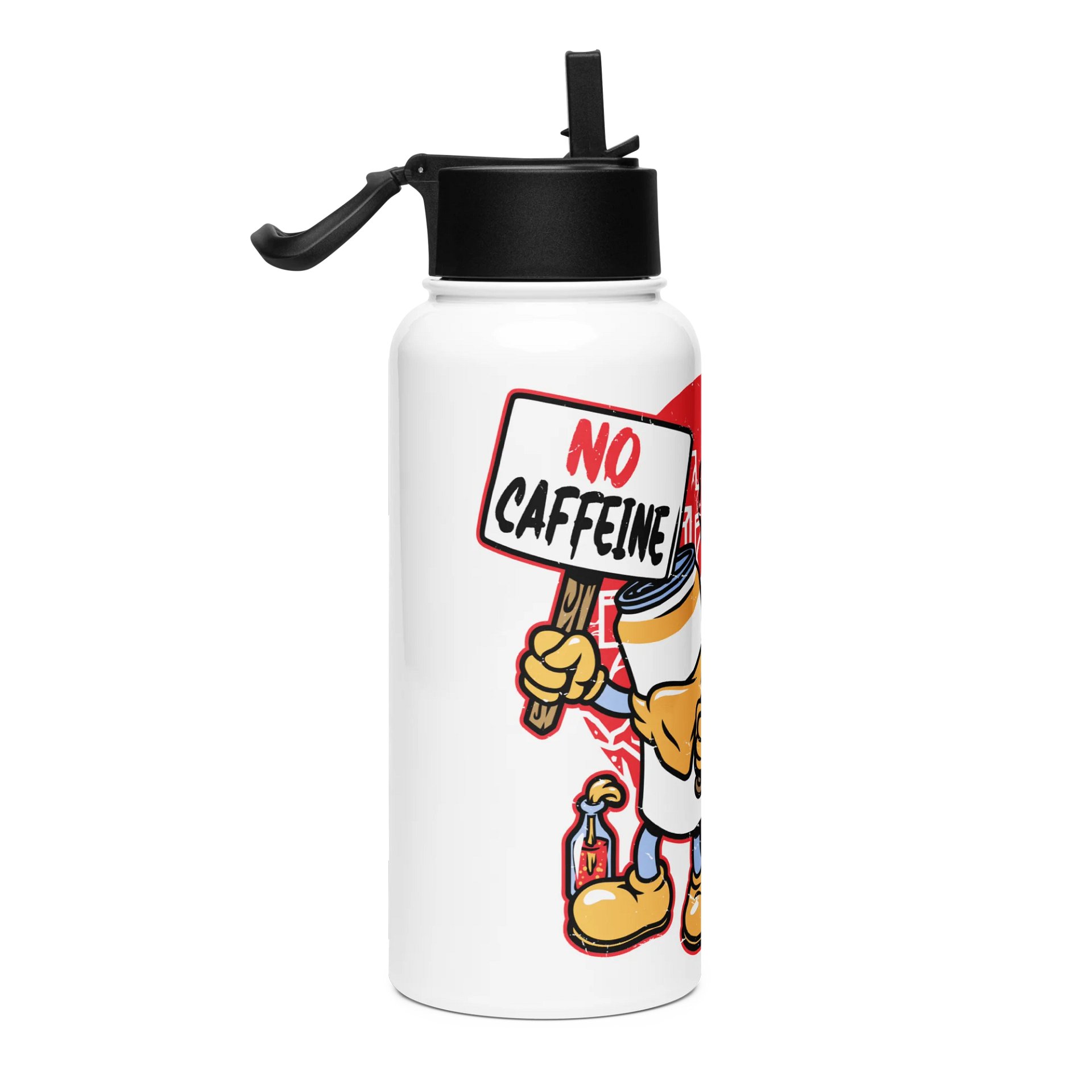 No Caffeine No Geneva Conventions Water Bottle product image (4)