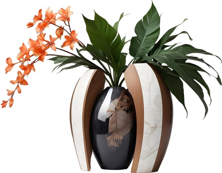 Dream of Eternity – Split-Arc Tropical Vase PNG product image (1)