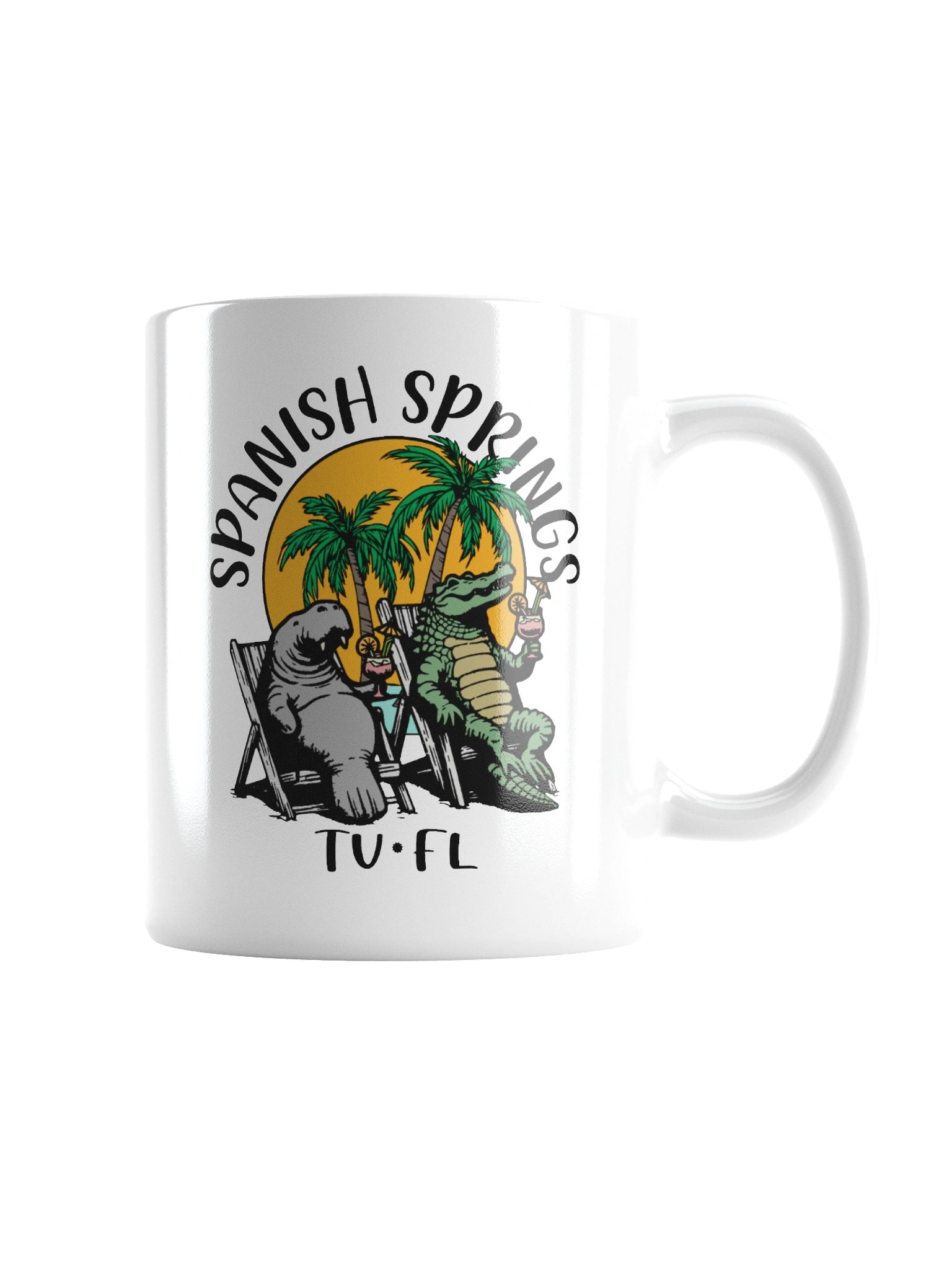 Spanish Springs TV Florida USA Fun Manatee Alligator Design Coffee Mug product image (2)