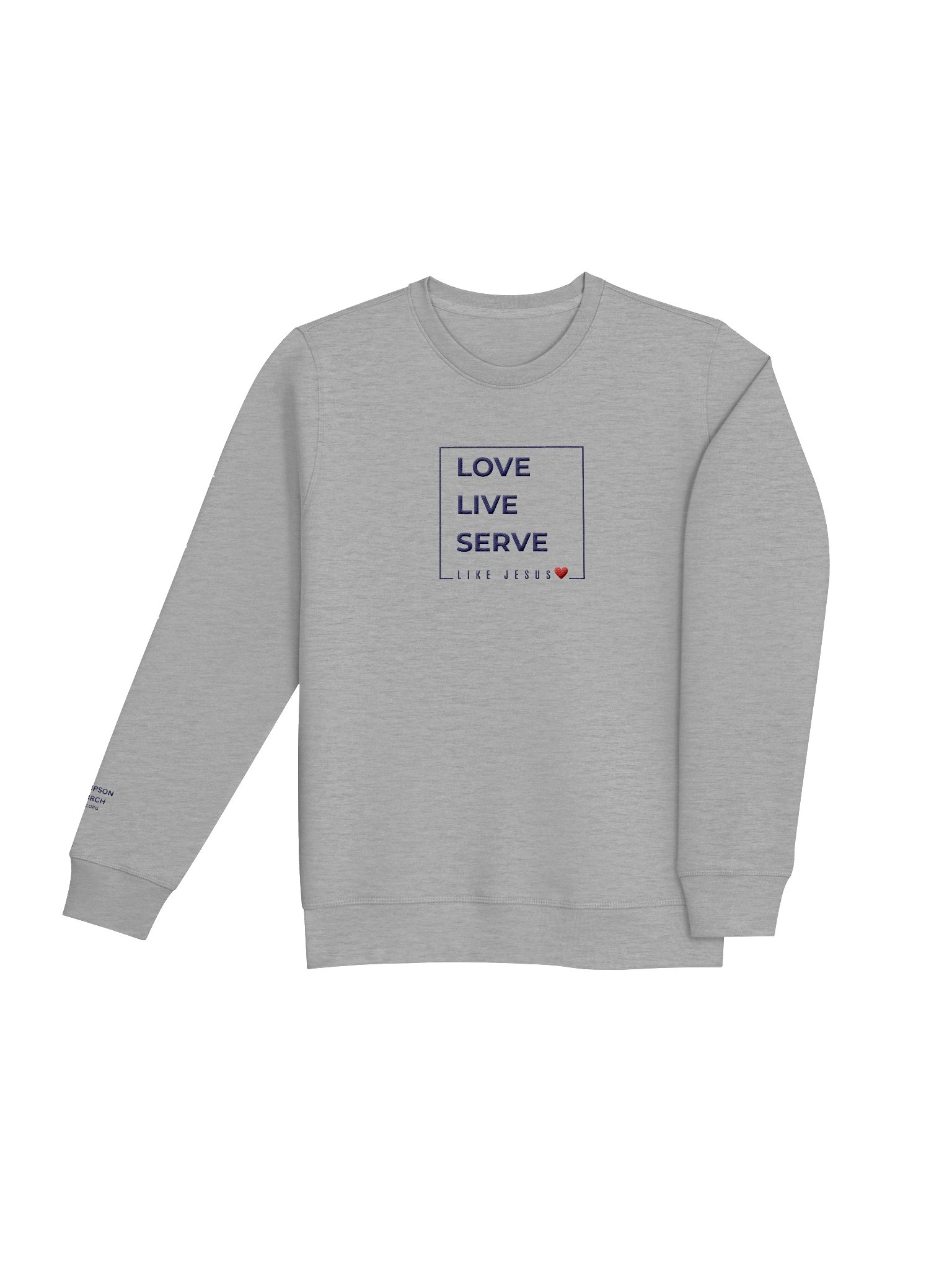 Embroidered Love. Live. Serve. Like Jesus Crewneck Sweatshirt product image (4)