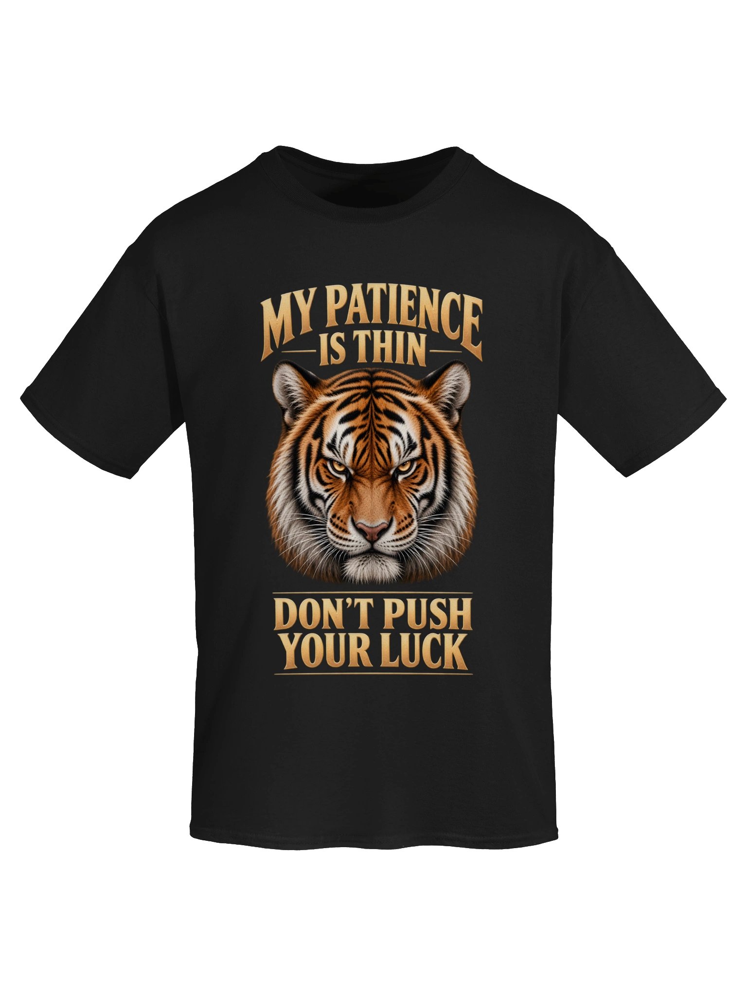 Bengal Tiger - My Patience is Thin Dont Push Your Luck - Unisex Gildan Heavyweight 100% Cotton T-Shirt product image (5)