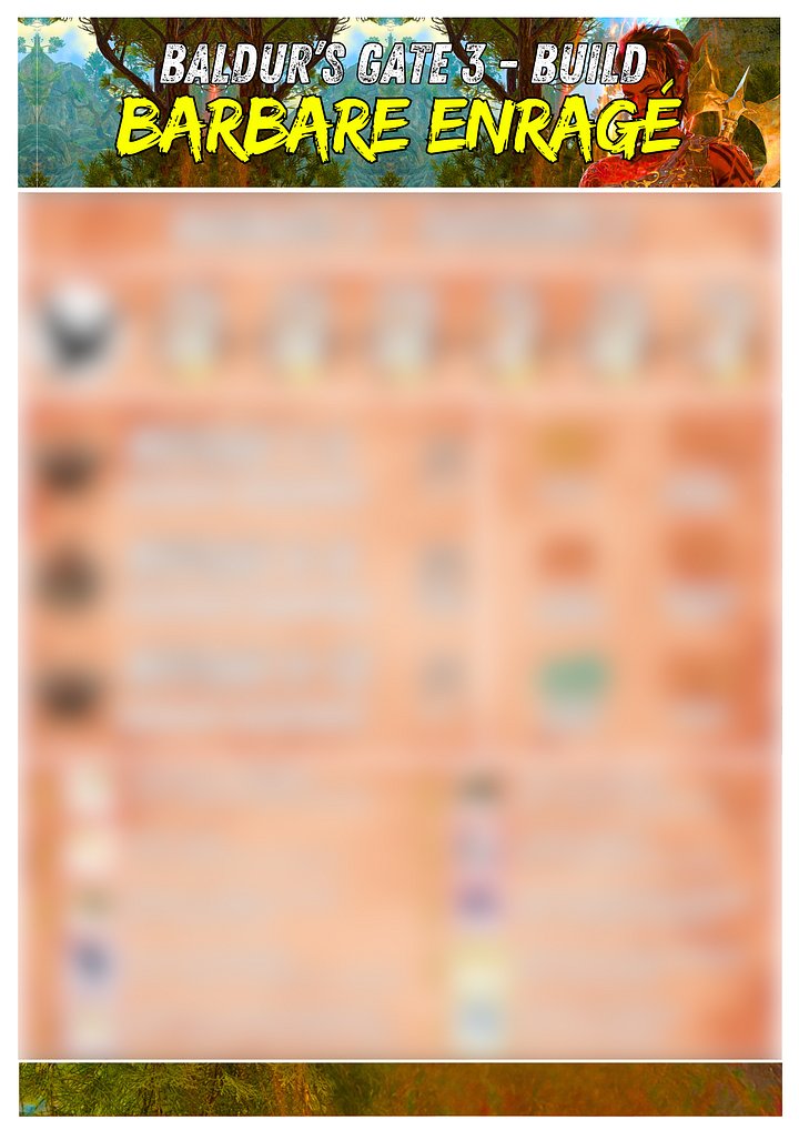 Baldur's Gate 3 : Build Barbare Enragé (pdf à imprimer) product image (1)