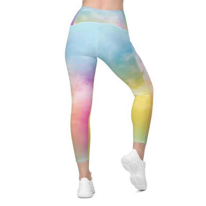 Blur cloud rainbow Design Leggings with Pocket - V3 product image (1)