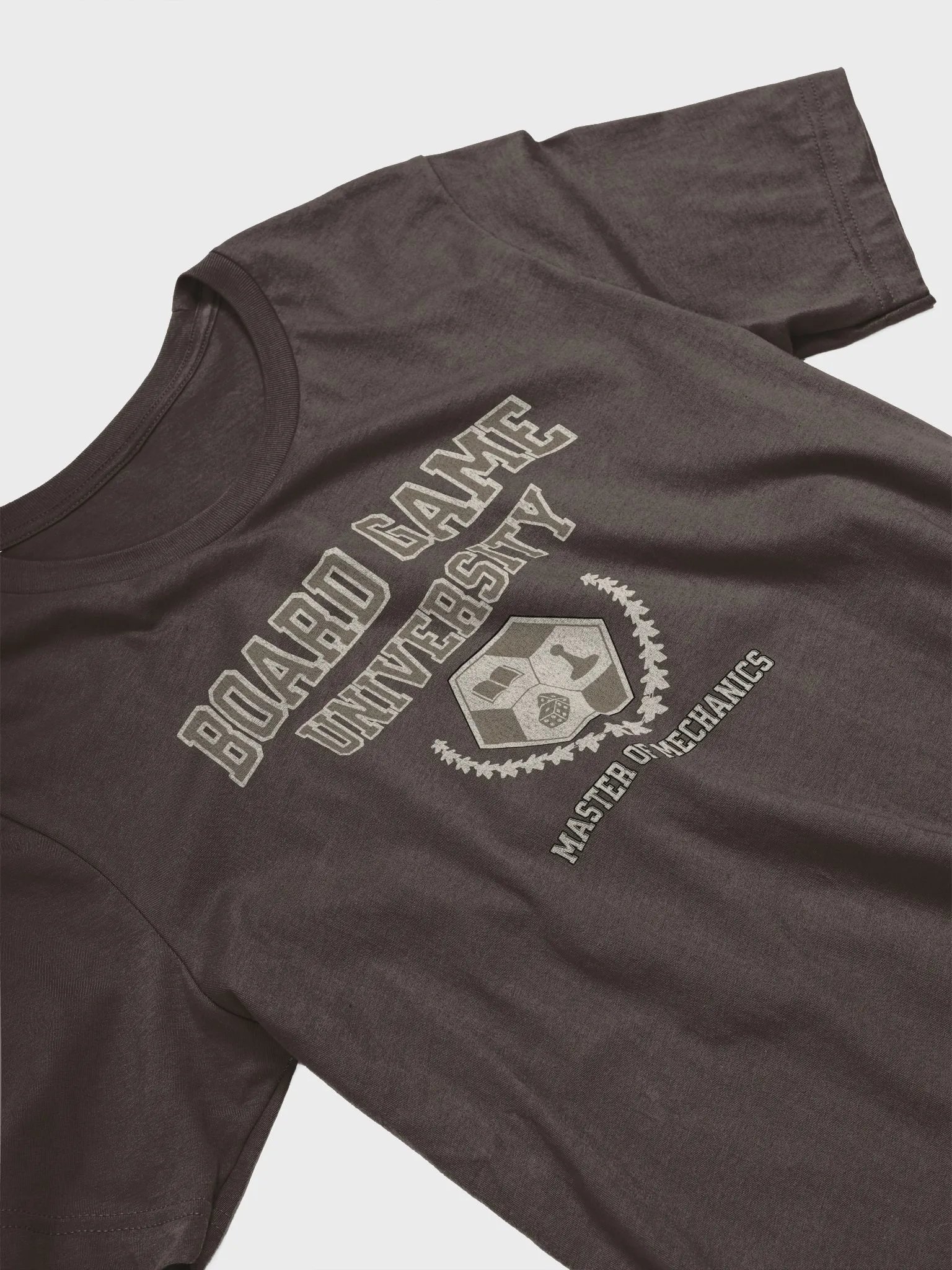 Board Game University Shirt, College T-shirt for Board Gamers, Master of Mechanics on Brown product image (5)