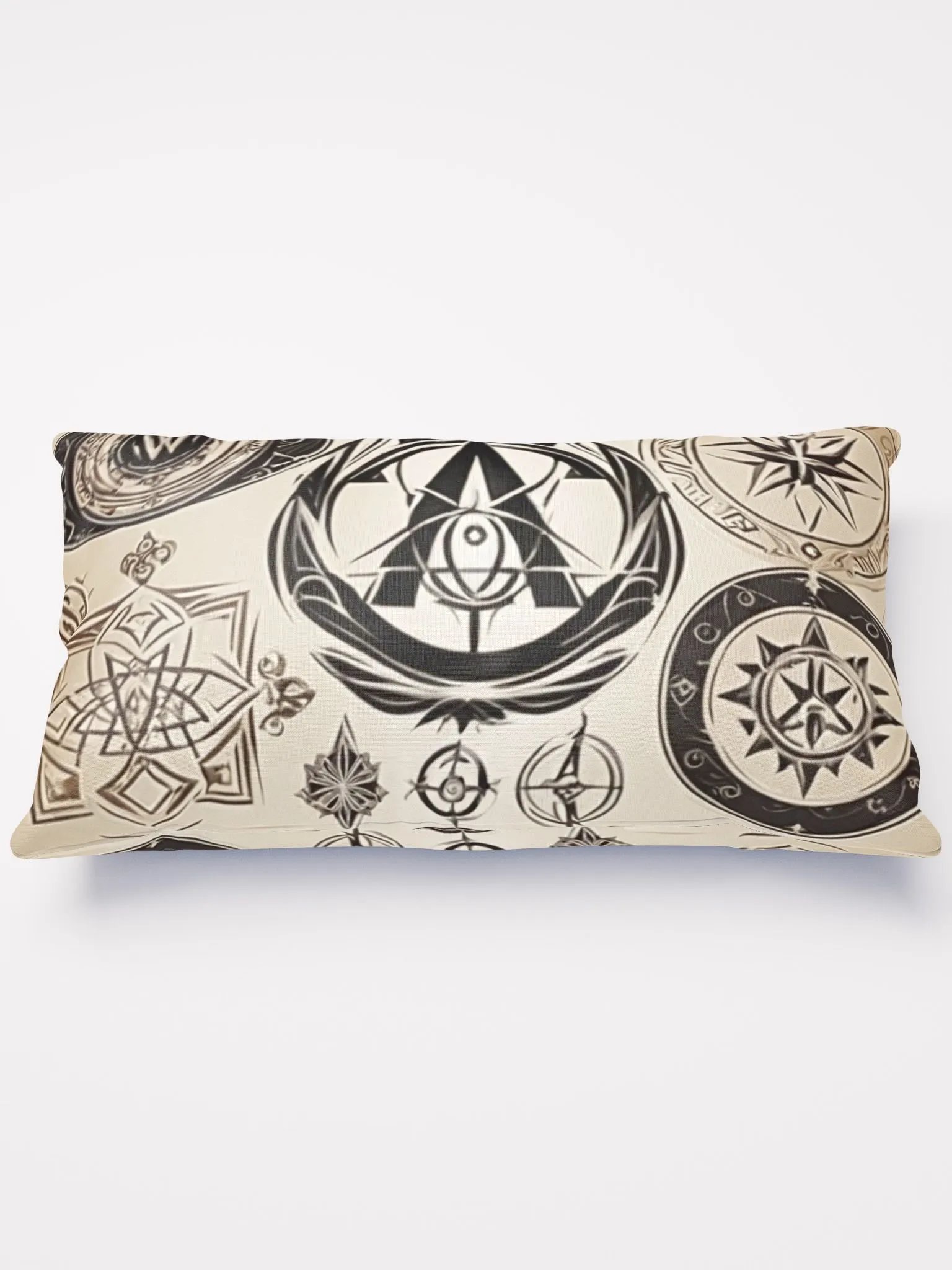 Brown and Cream Symbology Cushion product image (1)