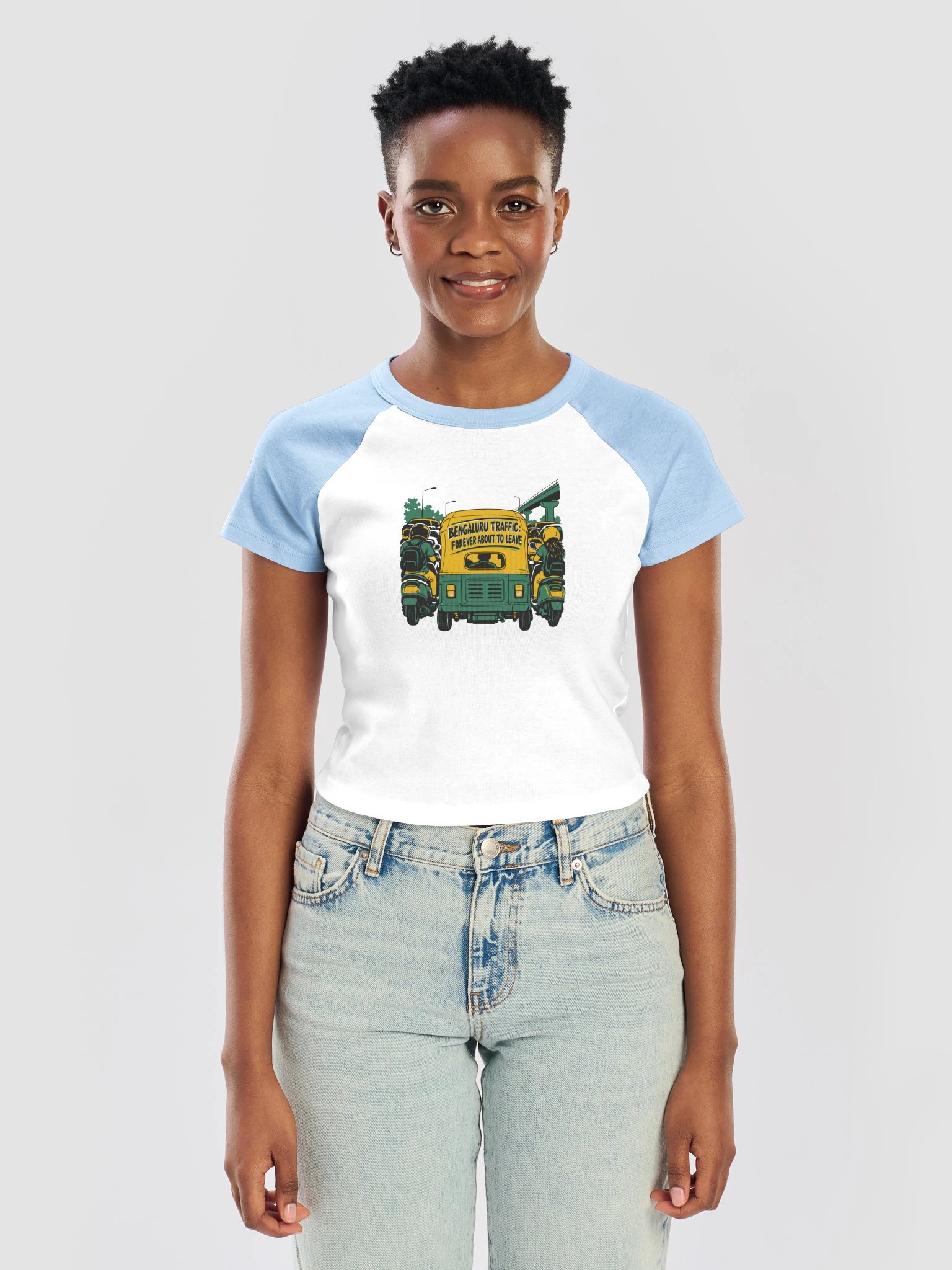 Bengaluru Traffic: Forever About to Leave (Baby Tee, Front) product image (3)