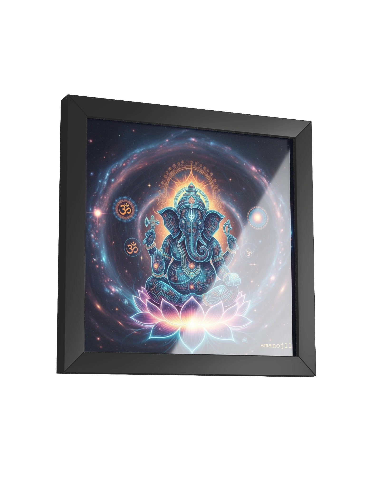 Cosmic Ganapati – Neon Nebula Ganesha Art product image (6)