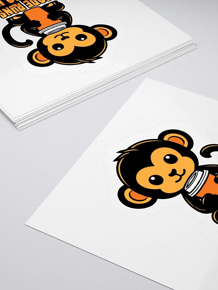 My Code Runs on Espresso Logic – Cute Monkey Design Sticker product image (9)