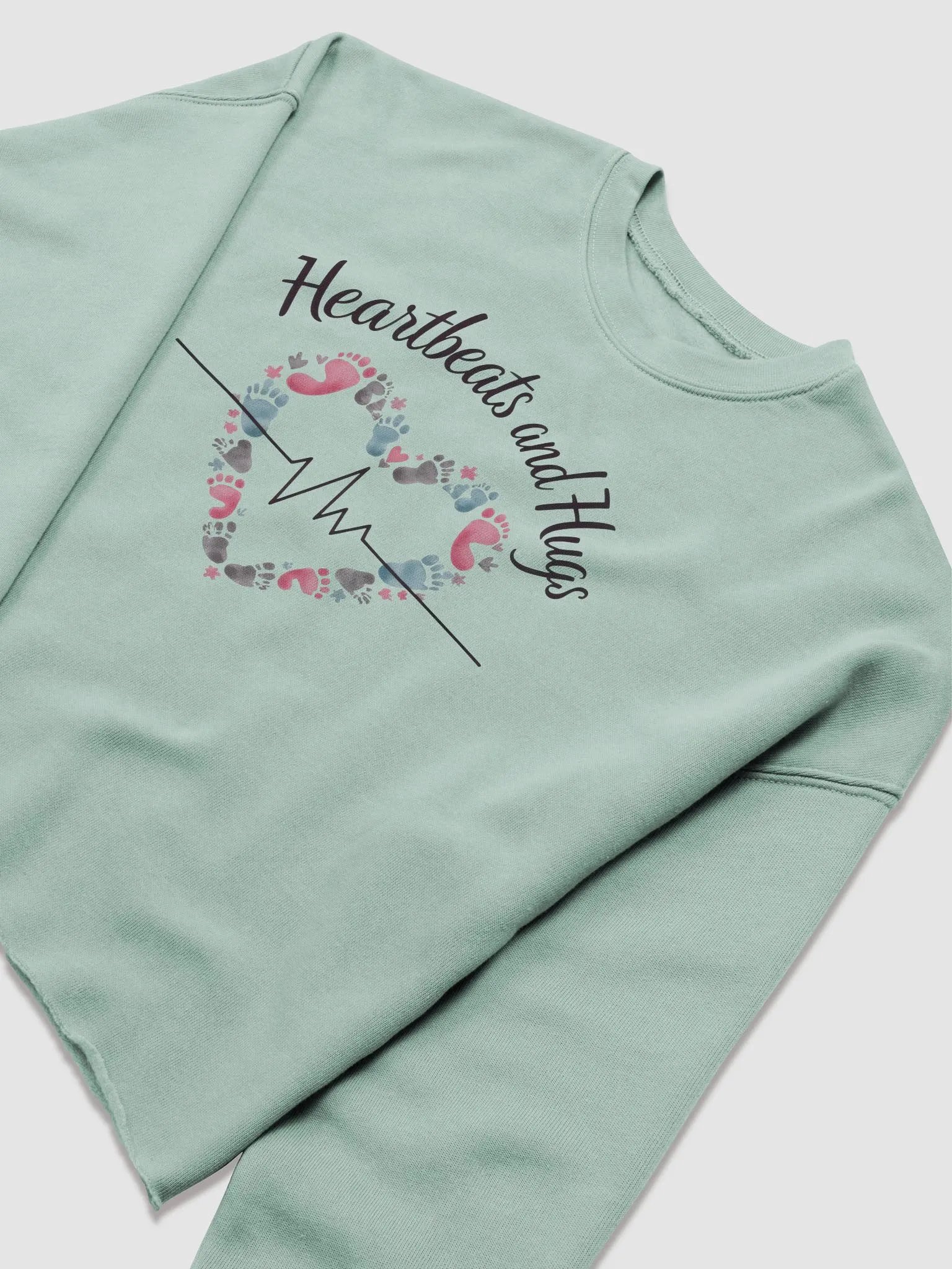 EKG Heartbeats & Hugs Crop Sweatshirt product image (10)