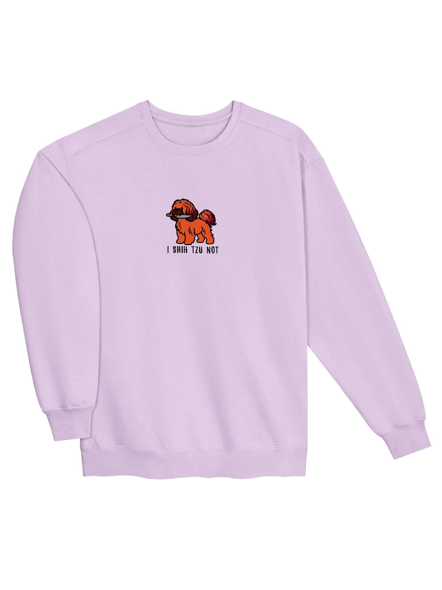 I Shih Tzu Not Funny Chibi-Style Embroidered Premium Sweatshirt for Shih Tzu(Red) Owners product image (35)