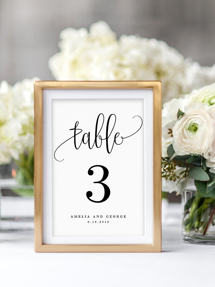 Lovely Calligraphy Table Number Canva Template LCC product image (2)