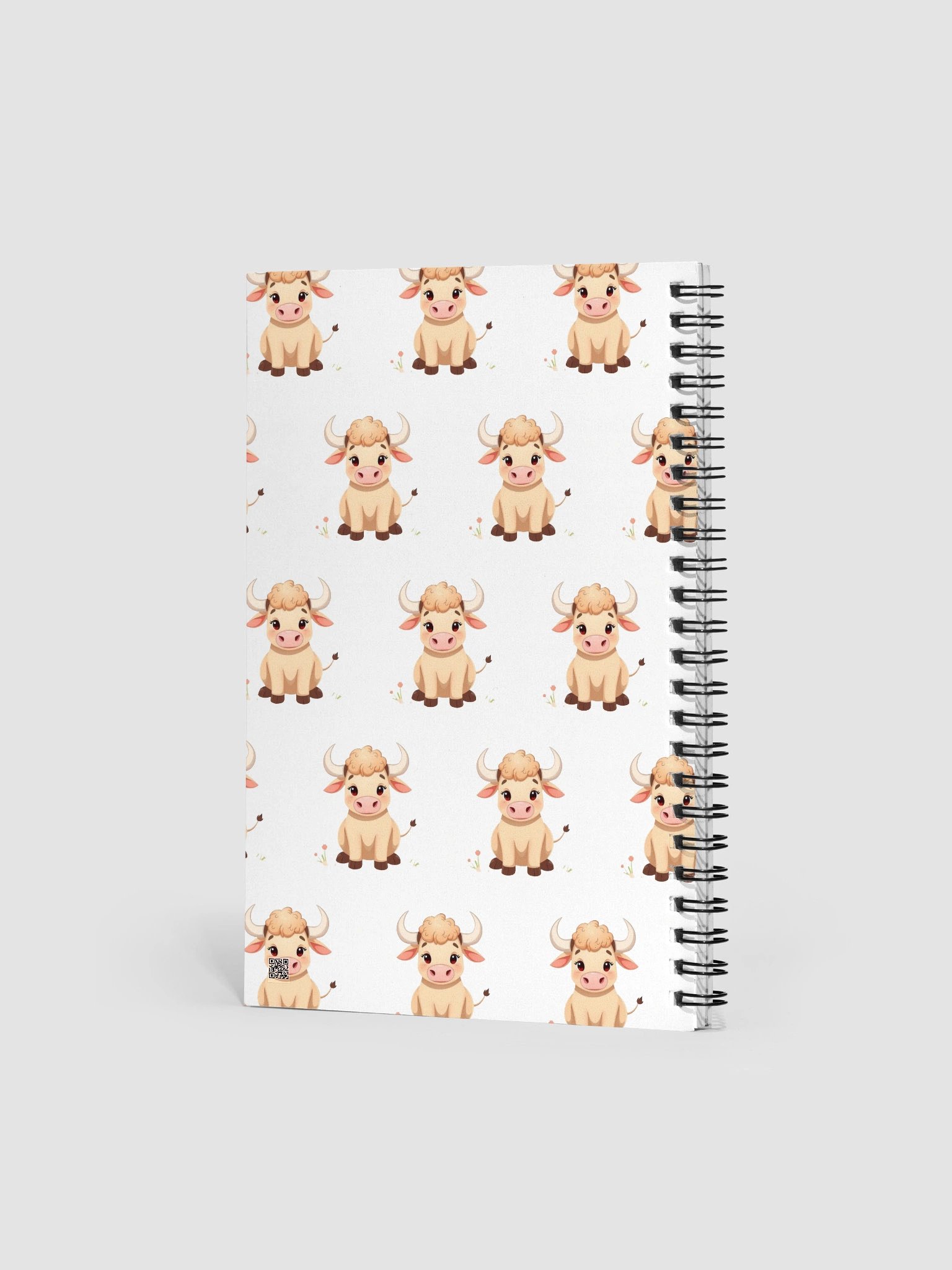 Whimsical Cow Cartoon Spiral Notebook product image (2)