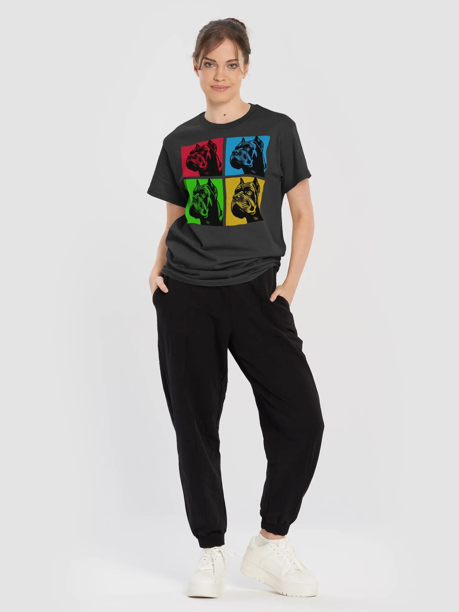 Retro Cane Corso Grid Design Tee Shirt product image (4)