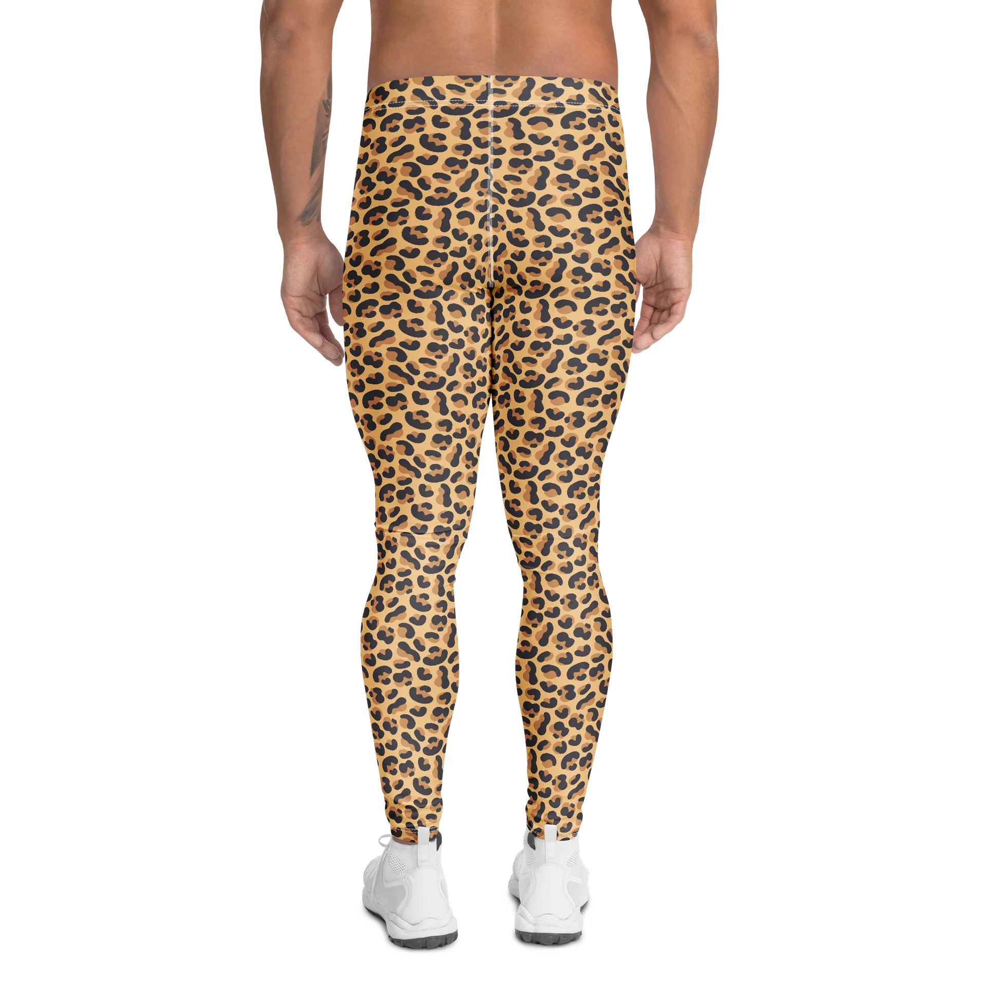 Bold Brown Leopard Print Men's Leggings product image (2)