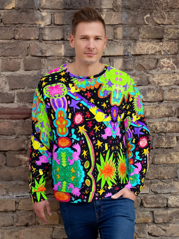 Abstract Cosmic Doodle Art Unisex Recycled Sweatshirt product image (4)