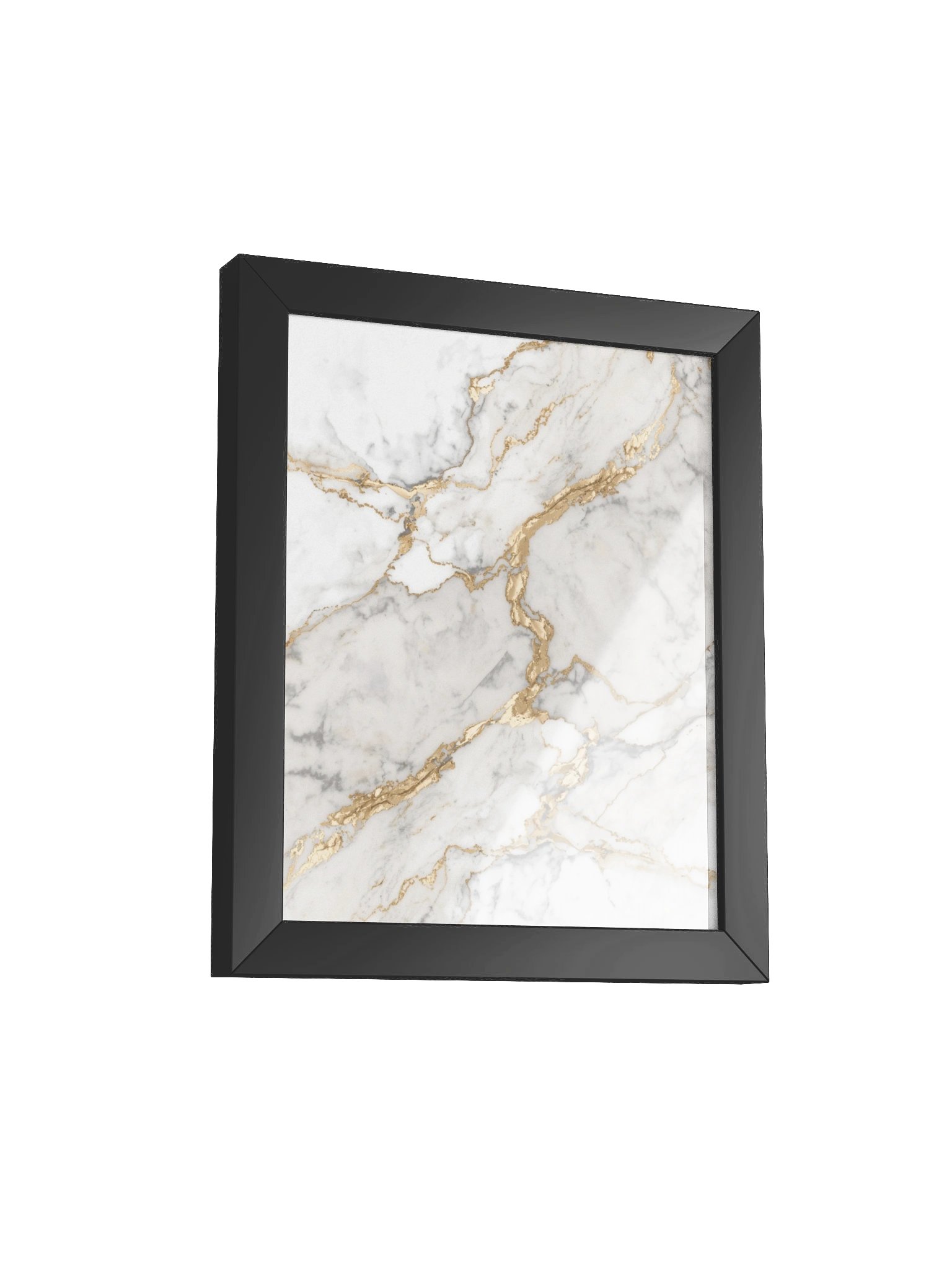Golden Veins Marble Wall Art | Elegant White & Gold Abstract Decor- 20×25 cm product image (4)