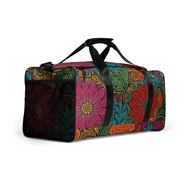 Mexican Floral Symphony All-Over Duffle Bag product image (2)
